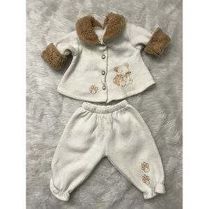 Brown Bear Soft Fleece 2 pc Infants Outfit Set 12m